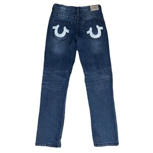 True Religion Jeans Girls L 12 Blue Slim Straight Ankle 26x25